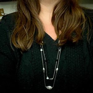 Black double layer necklace